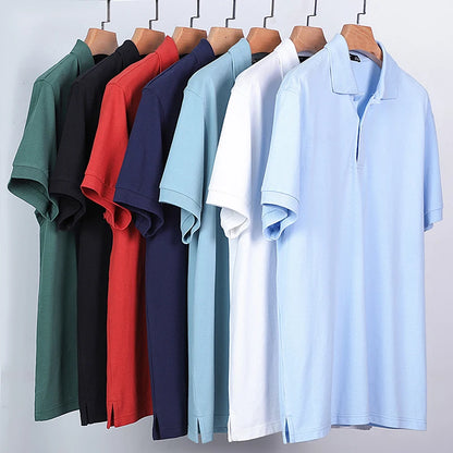 Clothing Men Polo Shirt Men Business Casual Solid Male Polo Shirt Short Sleeve