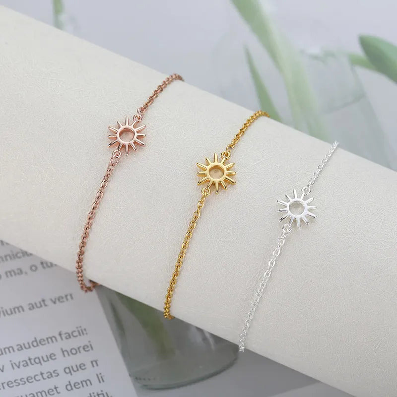 Stainless Steel Sun Hollow Bracelets For Women