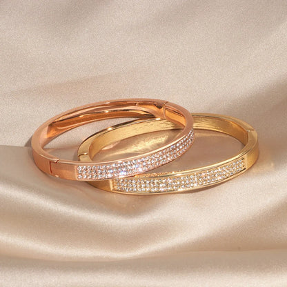 Elegant Classic Crystal Cuff Bangles Bracelets For Women