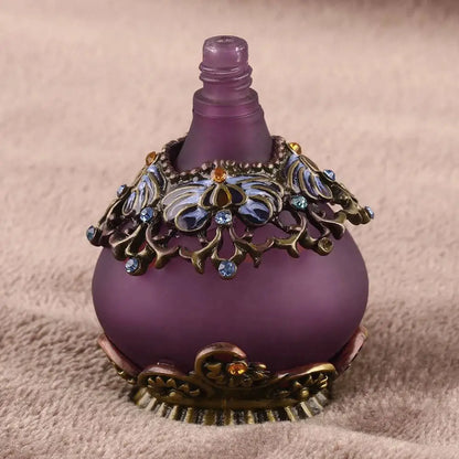 Vintage Perfume Bottle Purple Flower Empty Glass Dropper Women Girl Travel Refile Perfume Bottles