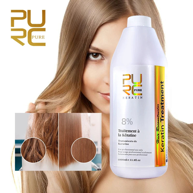 Keratin Hair Treatment Formalin Pure Keratin Straightening Smoothing for Hair Hot