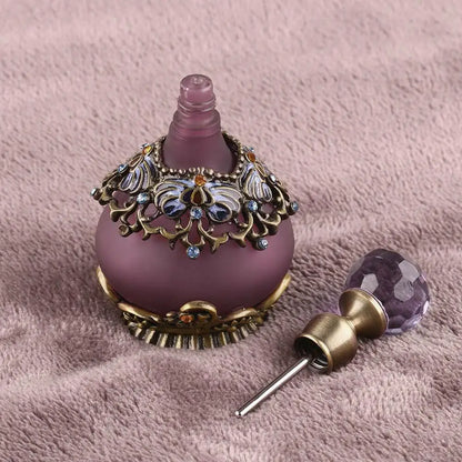 Vintage Perfume Bottle Purple Flower Empty Glass Dropper Women Girl Travel Refile Perfume Bottles