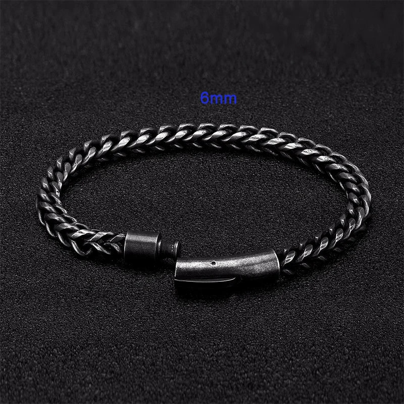 Vintage Chain Link Men Bracelet Handmade Stainless Steel Bracelets