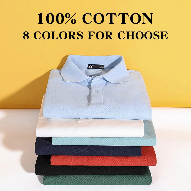 Clothing Men Polo Shirt Men Business Casual Solid Male Polo Shirt Short Sleeve