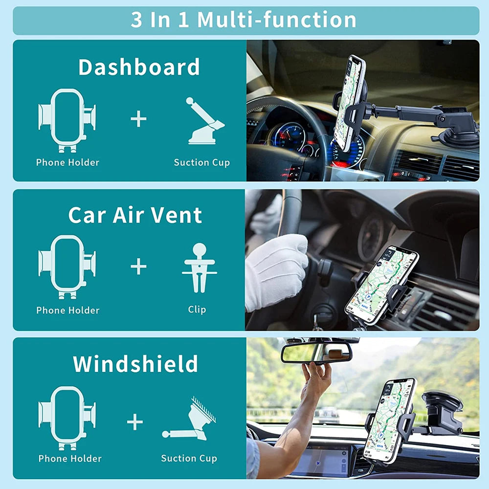 Car Phone Mount Long Arm Suction Cup Sucker Car Phone Holder Stand Mobile Cell Support