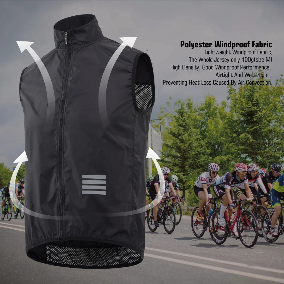 Cycling Vest Wind Navy Blue Men Sleeveless Bicycle Gilet Black Lightweight Outdoor