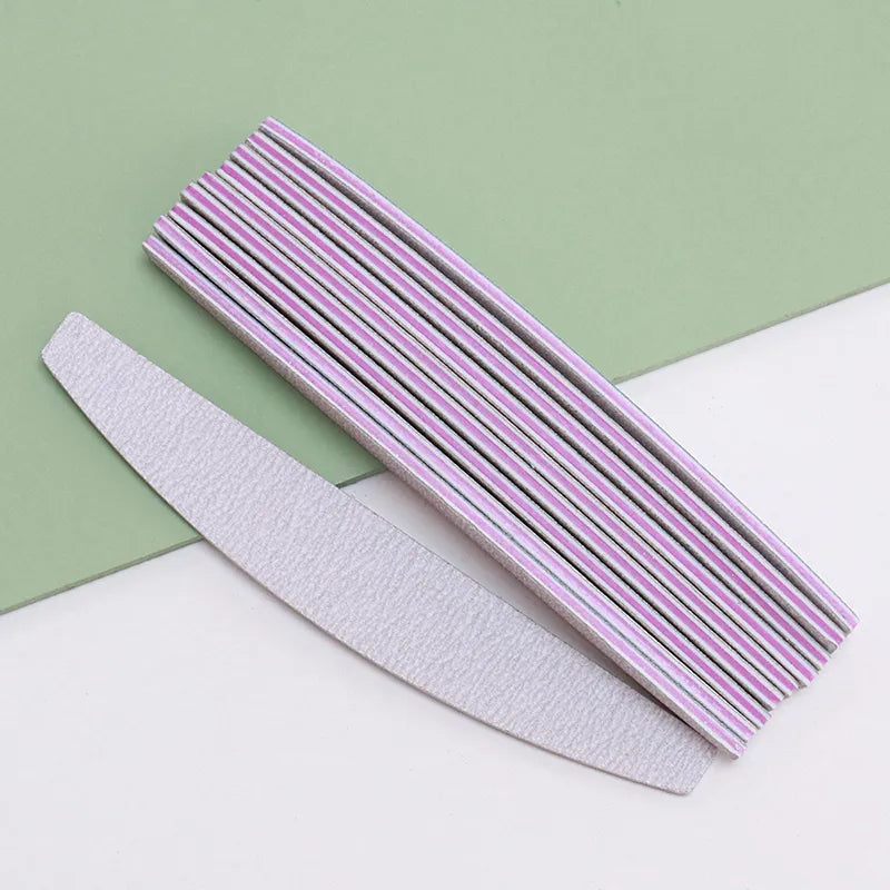 Nail File BufferGrit Half Moon Double Side Sandpaper Nail Sanding Grinding Gel