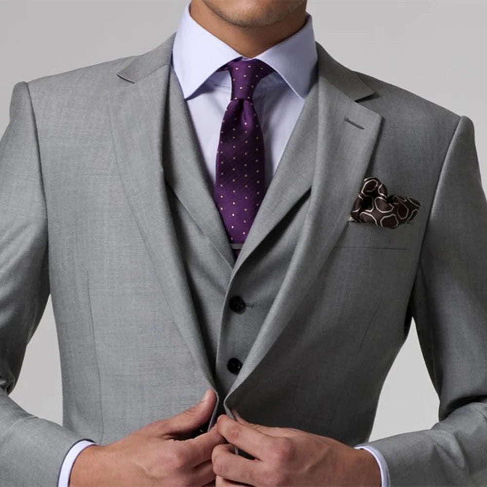 Gray Wedding Suits For Men With 3 Piece Suits Custom Made Suits Groom Suit Men Grey