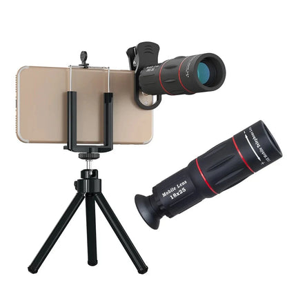 18X Telescope Zoom Mobile Phone Lens Telephoto Macro Camera Lenses Universal Selfie Tripod