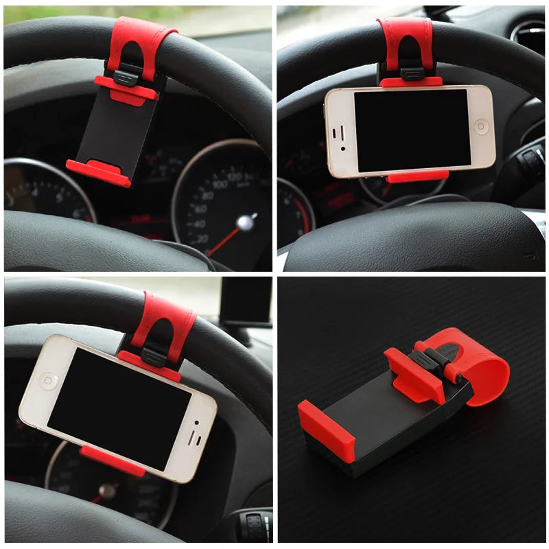 Universal Car Steering Wheel Clip Mount Holder for iPhone 8 7 7Plus 6 6s Mobile Phone GPS