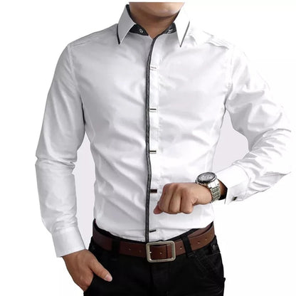 Shirt Men 100% Cotton Dress Shirts Spring Long Sleeve Casual Shirt Men