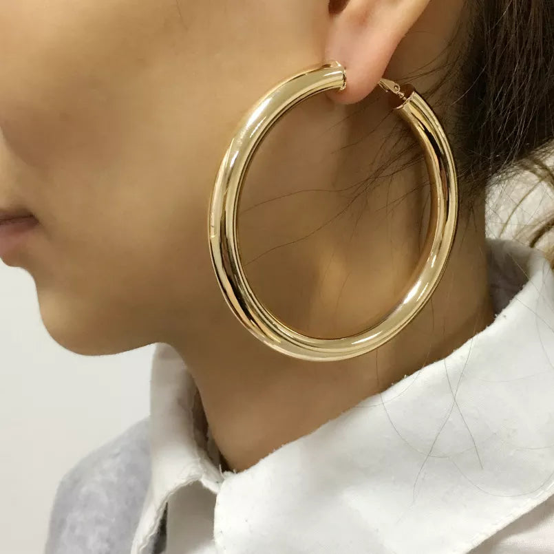 Diameter Wide Big Hoop Earrings For Women Statement Earrings