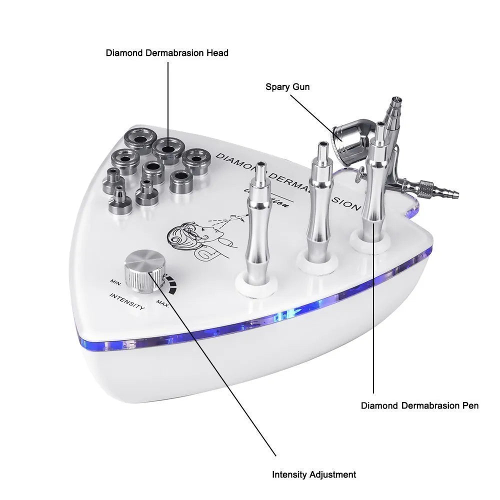 Dermabrasion Machine With Spray Gun Water Spray Vacuum Suction Exfoliation Facial Massage