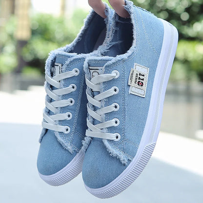 Women Canvas shoes Sneakers Hot Solid Lace-up Superstar Shoes for Girls Non-slip