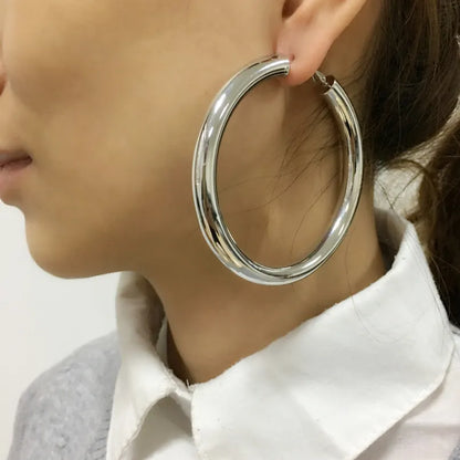 Diameter Wide Big Hoop Earrings For Women Statement Earrings