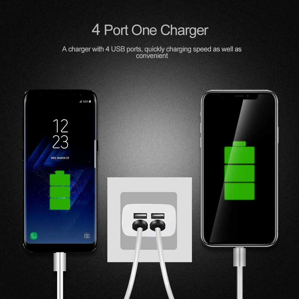 iPhone iPad Samsung Xiaomi OLAF 4 port USB charger adapter 5V4A travel charge