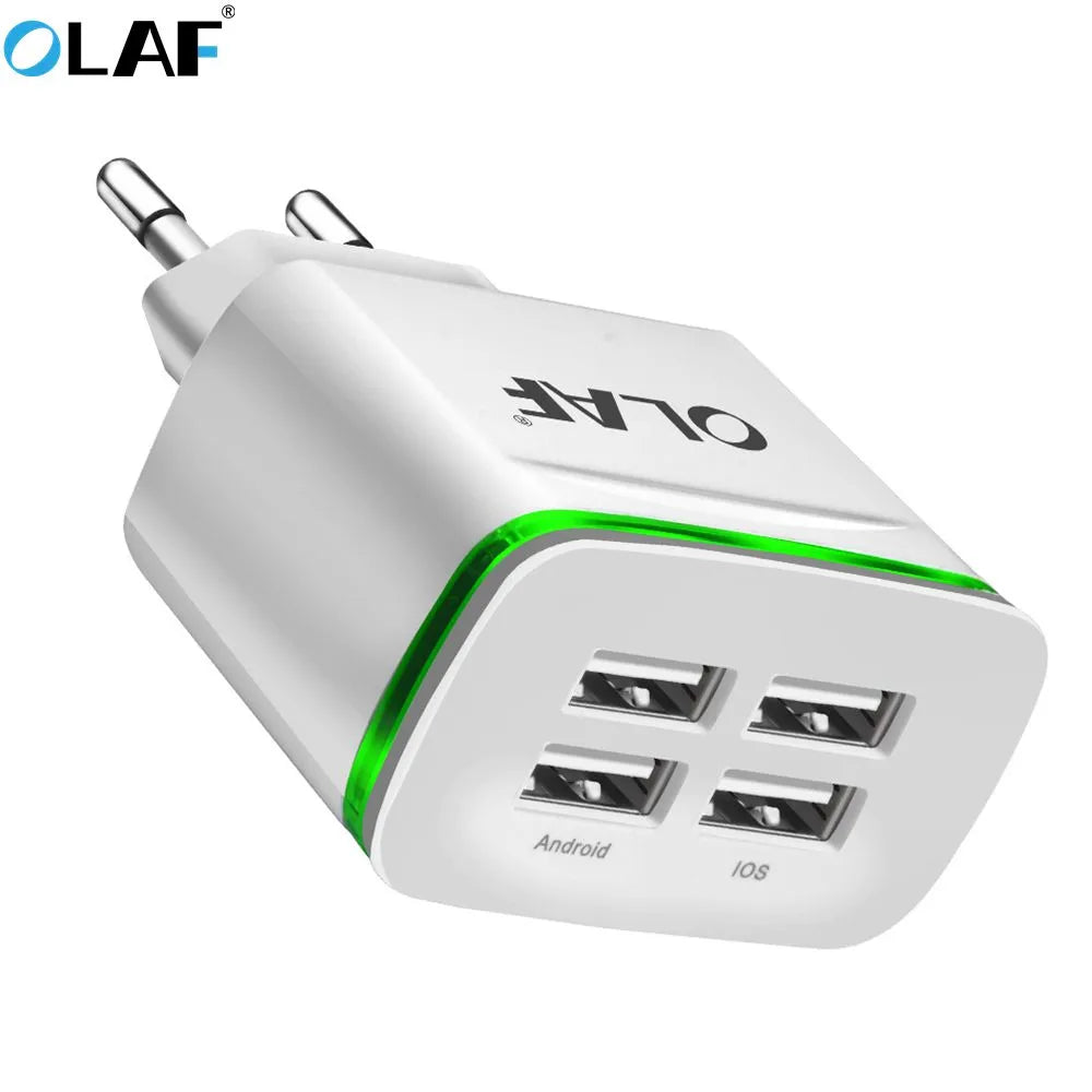 iPhone iPad Samsung Xiaomi OLAF 4 port USB charger adapter 5V4A travel charge