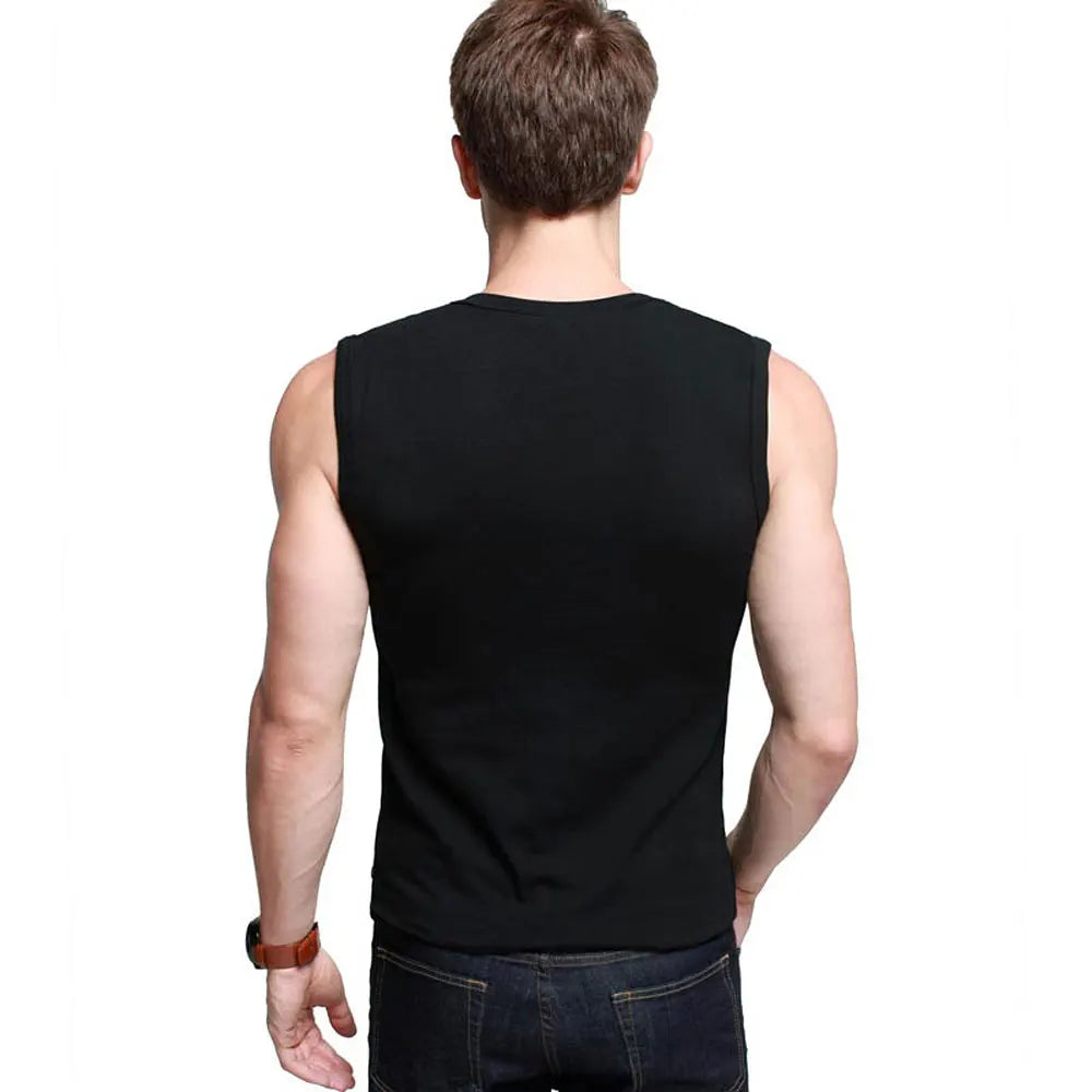 Mens Cotton T-Shirts V-Neck Short Sleeve Summer Fashion Male Muscle Tank Shirts Top Tees