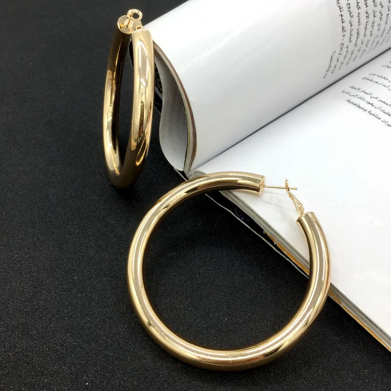 Diameter Wide Big Hoop Earrings For Women Statement Earrings