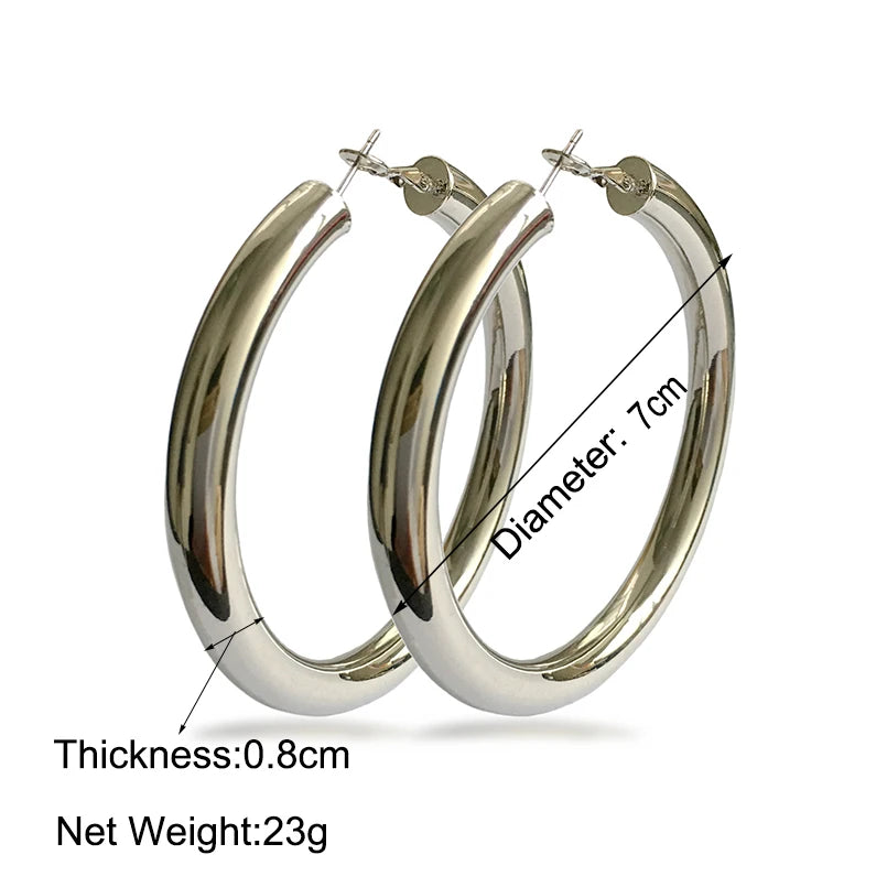 Diameter Wide Big Hoop Earrings For Women Statement Earrings