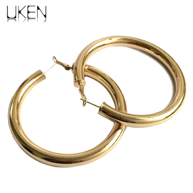 Diameter Wide Big Hoop Earrings For Women Statement Earrings