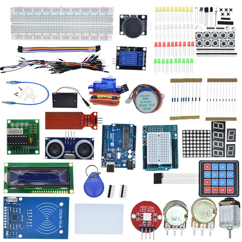 Starter Kit for Arduino Uno R3 - Uno R3 Breadboard and holder Step Motor / Servo /1602 LCD