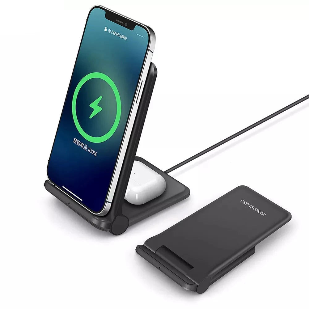 25W 2 in 1 Wireless Charger Stand For iPhone 15 14 13 12 11 Pro XS Max XR 8 Airpods