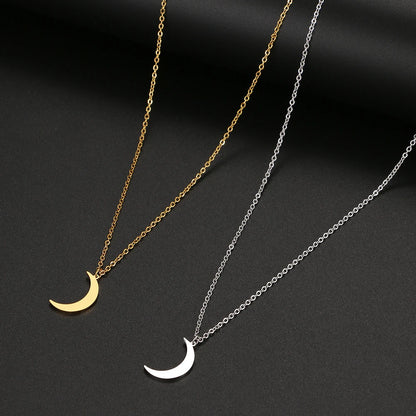 Stainless Steel Necklace Moon Chain Pendant For Women