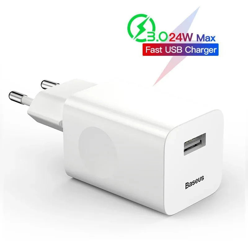 24W Quick Charge 3.0 USB Charger QC3.0 Wall Mobile Phone Charger