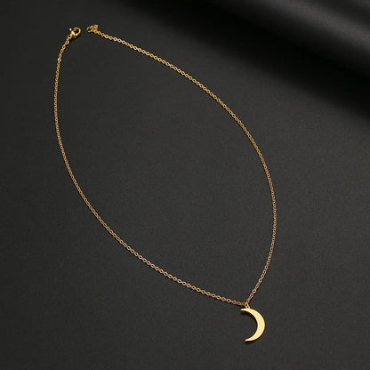 Stainless Steel Necklace Moon Chain Pendant For Women