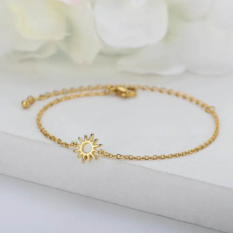 Stainless Steel Sun Hollow Bracelets For Women