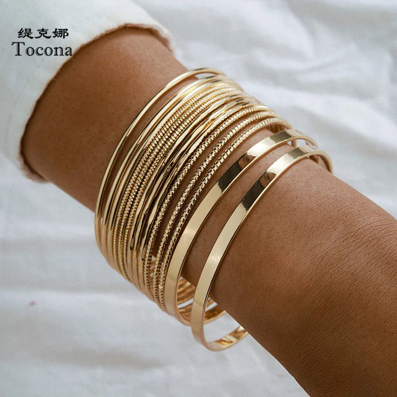 Punk Gold Color Bracelets for Women