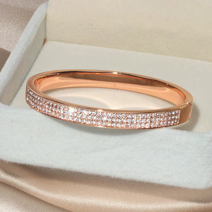 Elegant Classic Crystal Cuff Bangles Bracelets For Women