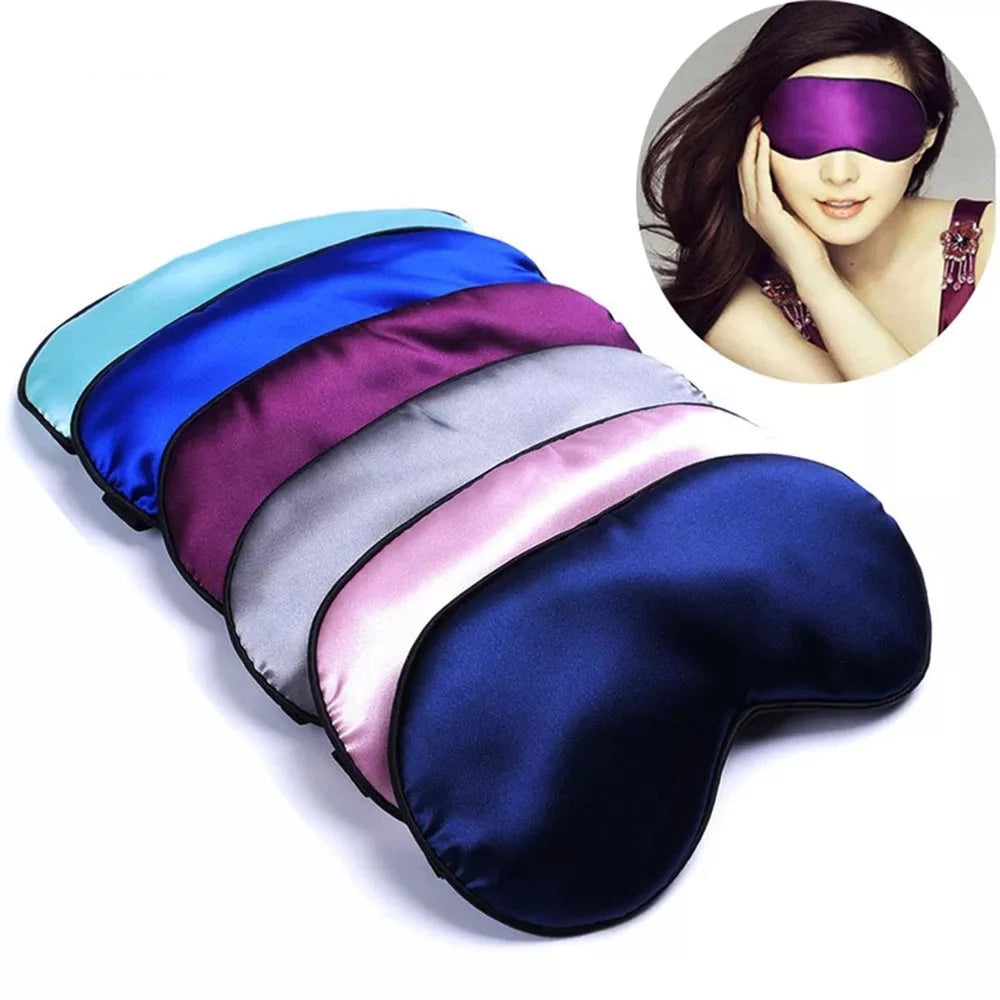 Silk Sleep Rest Eye Mask Padded Shade Cover Travel Relax Aid Blindfolds