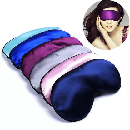 Silk Sleep Rest Eye Mask Padded Shade Cover Travel Relax Aid Blindfolds