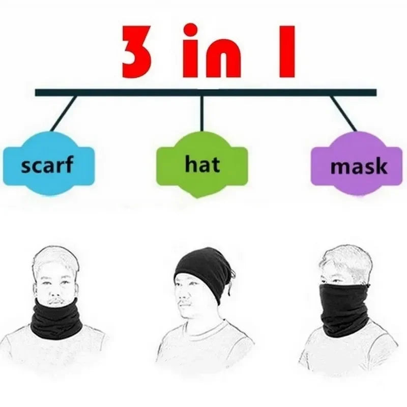 Fleece Warm Winter Windproof Neck Tube Scarf for Men Women