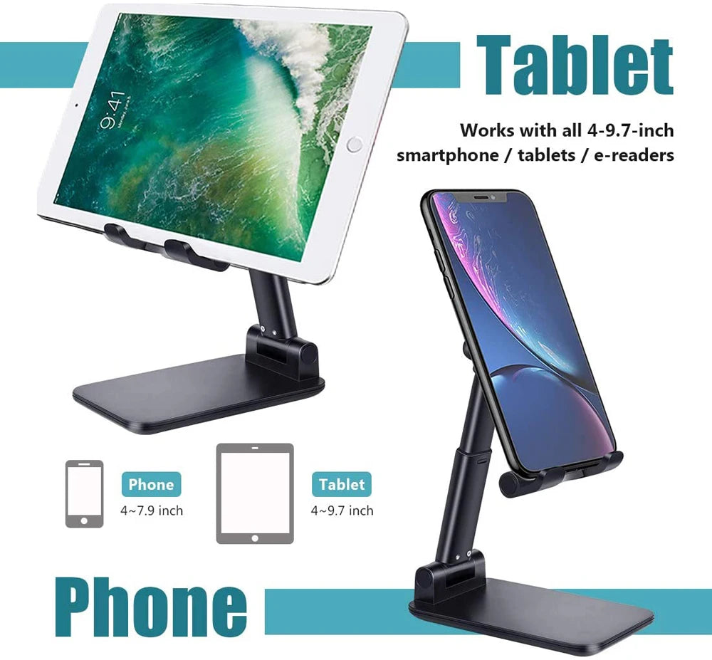 Desk Mobile Phone Holder Stand For Metal Desktop Tablet Holder Table Cell Foldable Extend Support