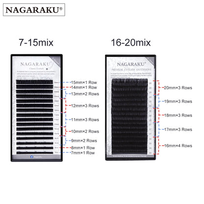 Eyelashes Makeup Maquiagem Individual Eyelash 16 Rows Mix 7-15 Natural Soft Mink Lashes