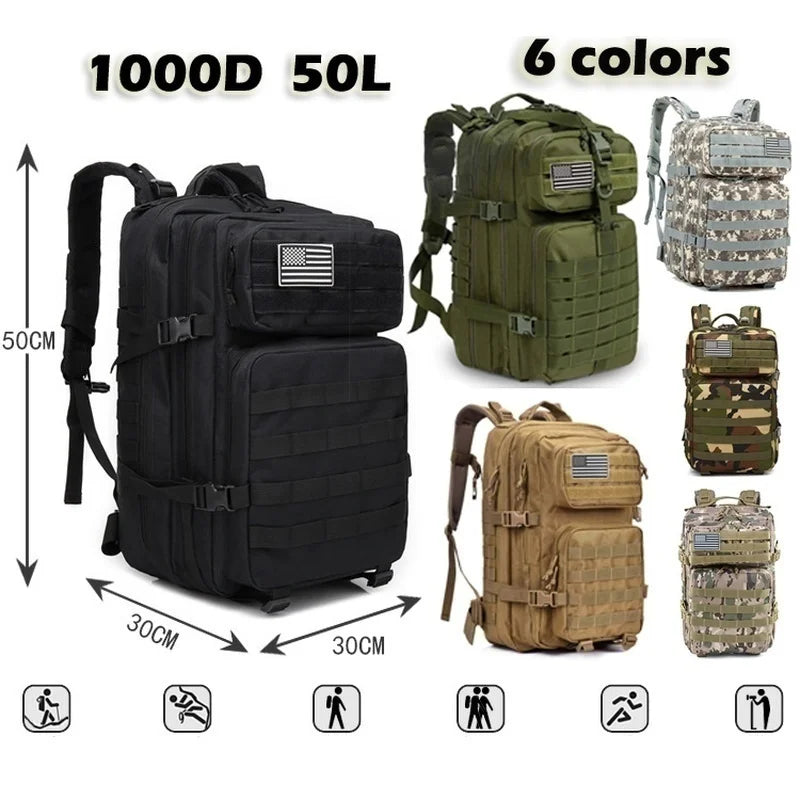 Nylon Waterproof Trekking Fishing Hunting Bag Backpack Outdoor Military Rucksacks Tactical