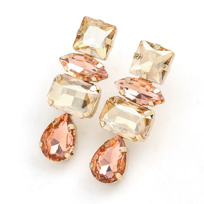 Rhinestone Water Drop Dangle Earrings for Women