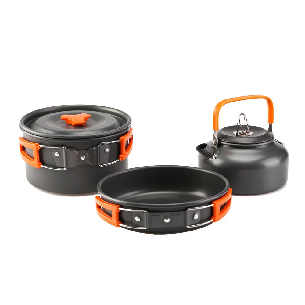 Camping Cookware Kit Outdoor Aluminum Lightweight Equipment Camping Cooking Kit