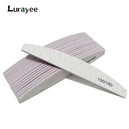 Nail File BufferGrit Half Moon Double Side Sandpaper Nail Sanding Grinding Gel