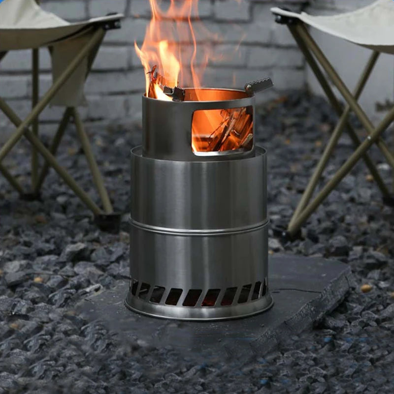 Vilead Camping Wood Stove Equipment Bushcraft Stainless Steel Portable Fire Heater Outdoor