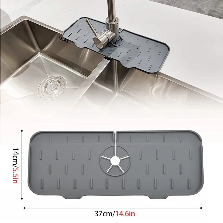 Absorbent Mat Silicon Kitchen Sink Splash Guard Drain Pad Water Splash Catcher Mats