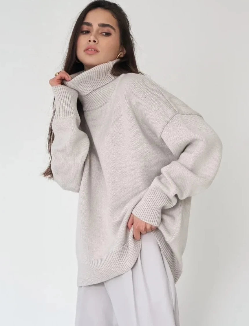 Thick Warm Pullover Top Oversized Casual Loose Knitted Jumper Female Pull