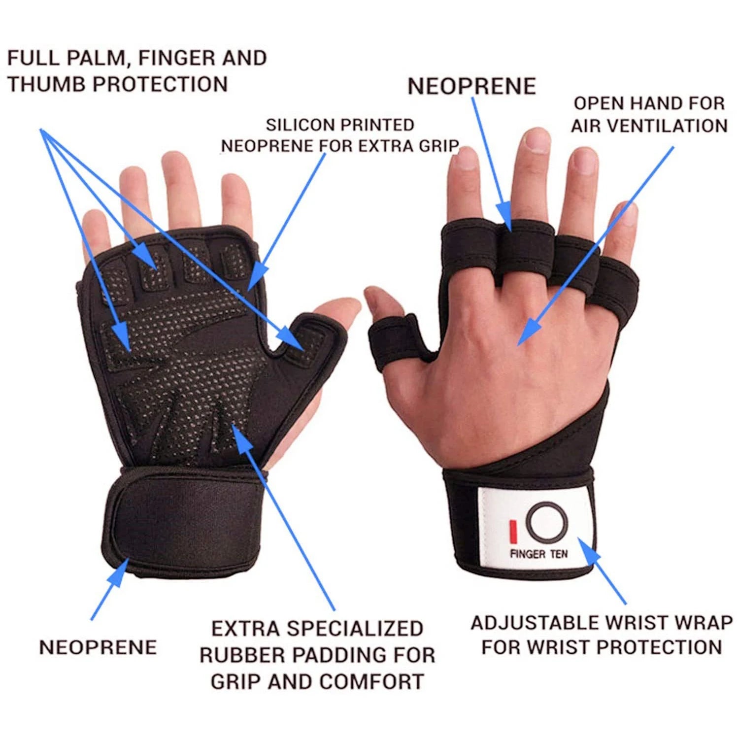 Fitness Exercise Gym Sports Outdoors Full Half Finger Gloves Body Building Weight Lifting Gloves