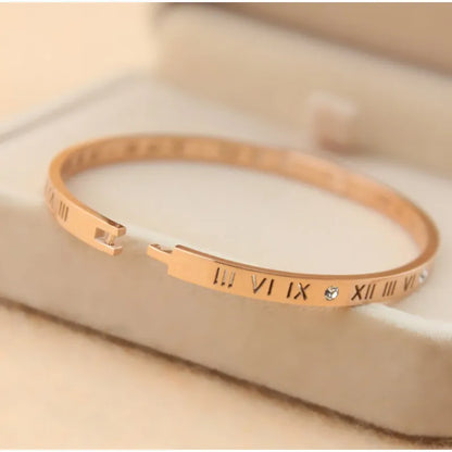 Stainless Steel Roman Numerals Bracelet For Women