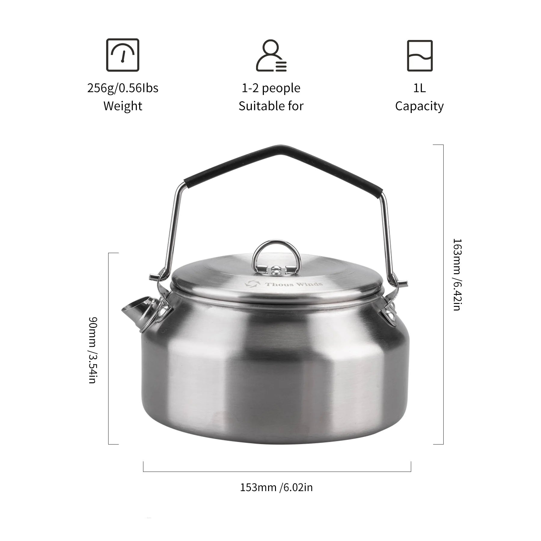 Outdoor Camping Kettle Portable Hiking Cookware Utensils Ultralight Coffee Water Kettle Tourist