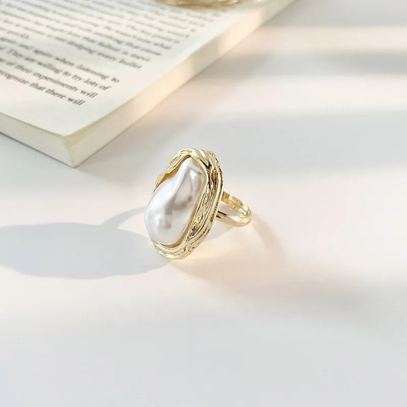 Starfish Pearl Ring Shape Gold Color Rings For Women