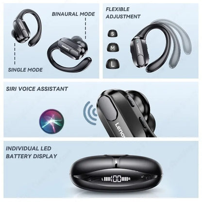 Sports Wireless Headphones with Mics, Button Control, LED Power Display,Hifi Stereo Sound